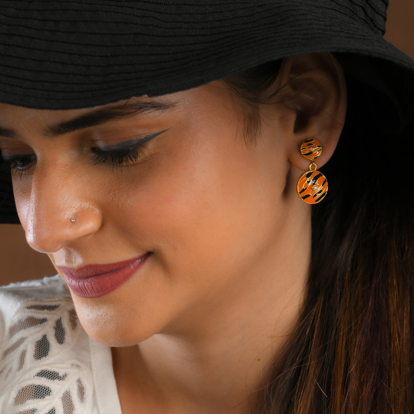 Corbett Tiger Striped Ear Studs