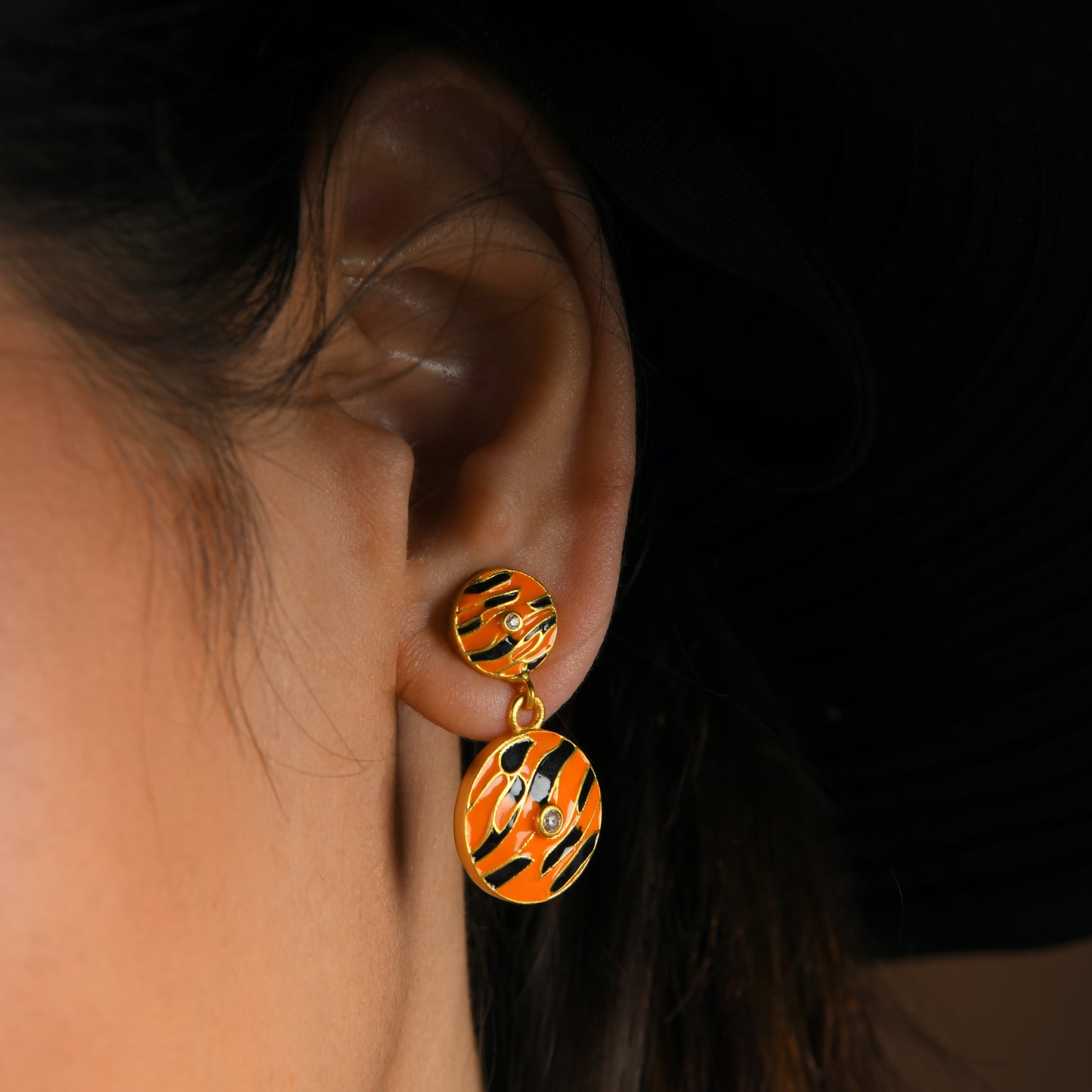 Corbett Tiger Striped Ear Studs