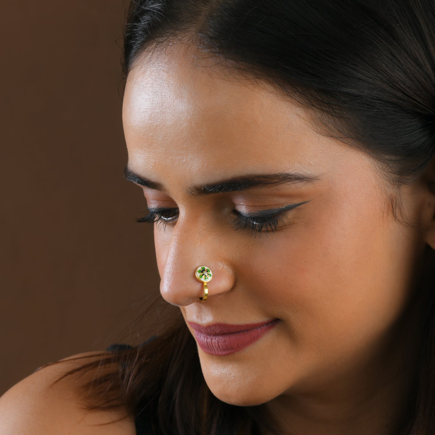 Pinwheel Gold Plated Silver Nose Pin