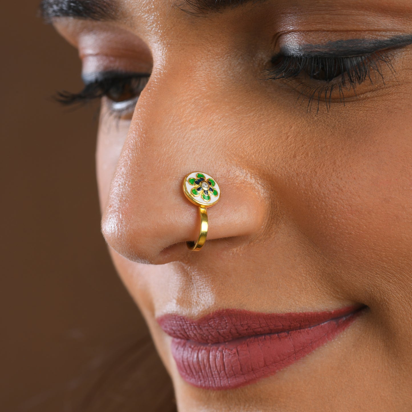 Pinwheel Gold Plated Silver Nose Pin