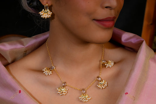Half Moon Crystal Festive Necklace Set