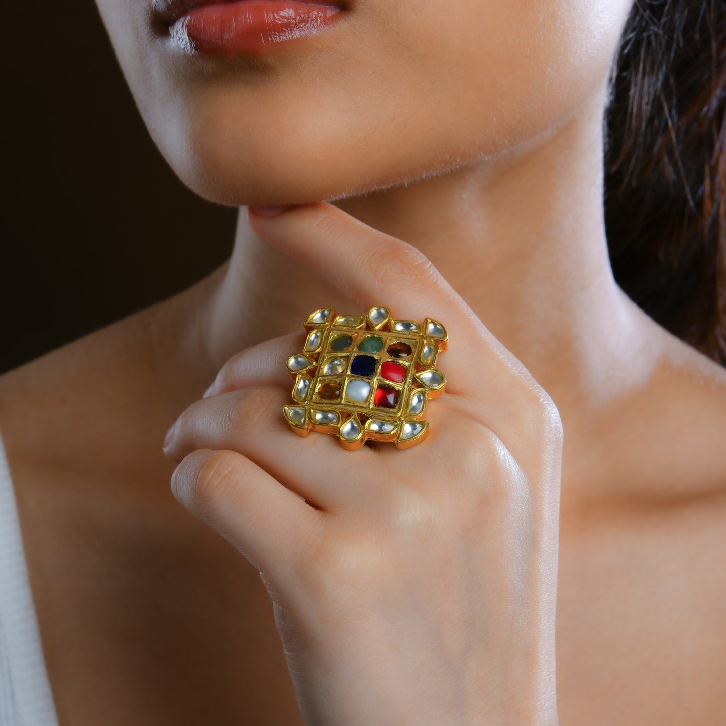 Wedding Navratna Silver Ring