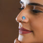 Blue Dahlia Silver Nose Pin