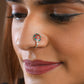 Red Carnation Enamel Silver Nose Pin