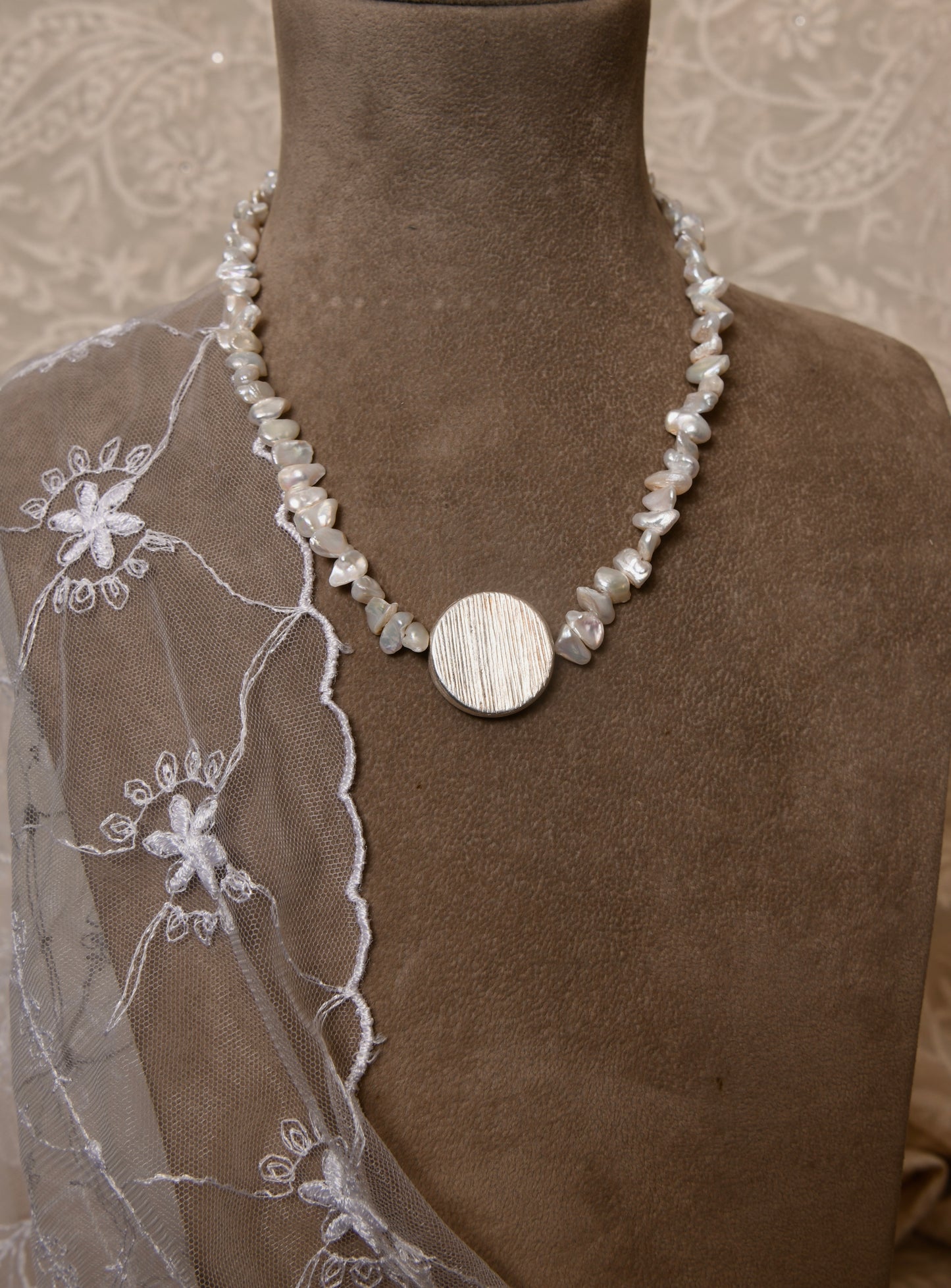 Silver Full Moon Necklace