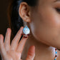 Hand Painted Enamel Lotus Silver Necklace Set