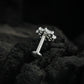Blue Star CZ Silver Nose Pin