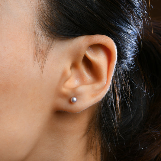 Freshwater Peach Pearl Studs(4 mm)