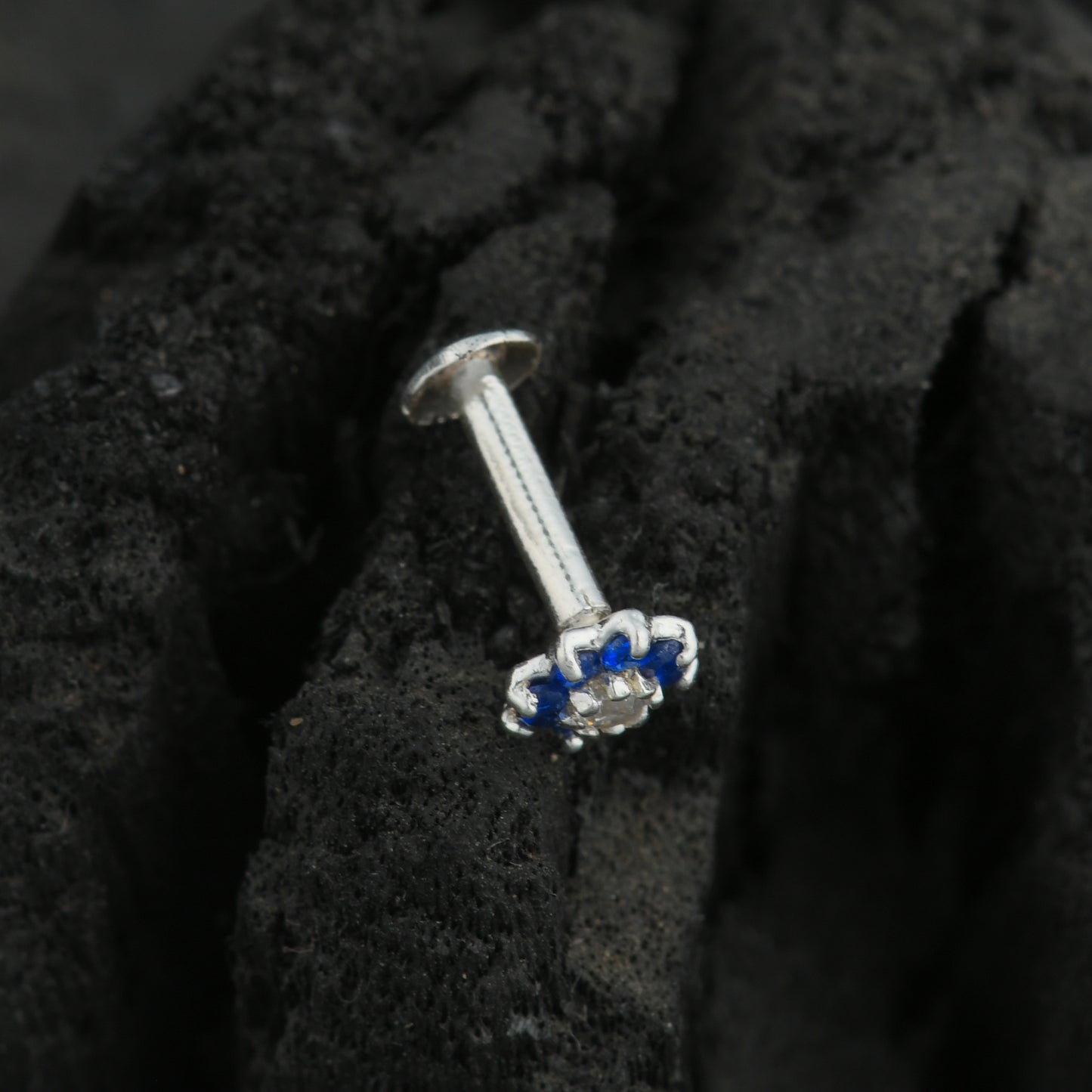 Suchitra Silver CZ Nose Pin