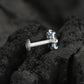 Floral CZ Silver Nose Pin