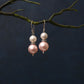 Pastel Pink Zircon Pearl Earrings