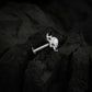Pearl CZ Flower Silver Nose Pin