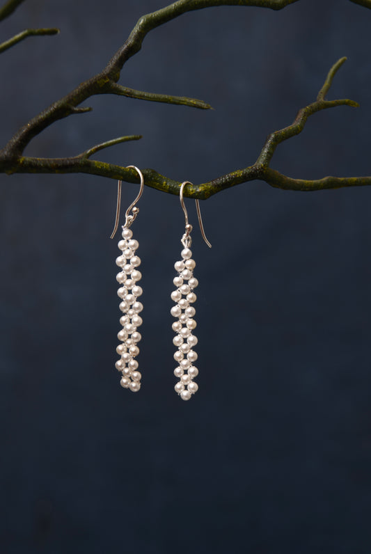 Woven Pearl Danglers