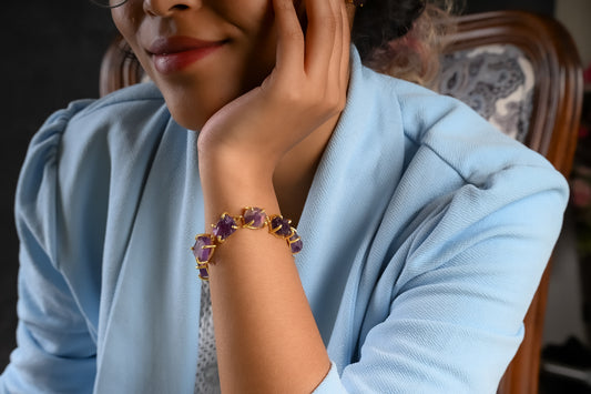 Uncut Amethyst Bracelet