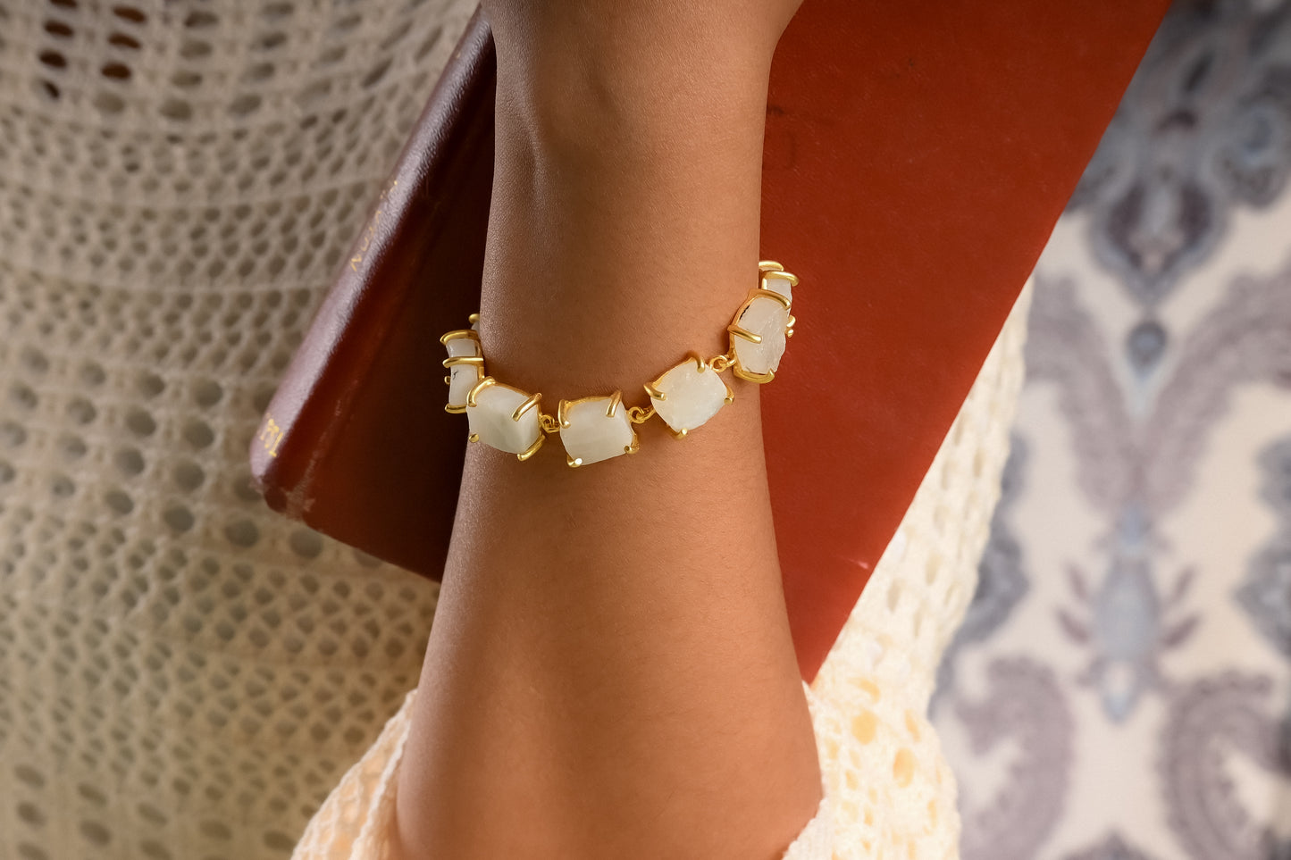 Uncut Moonstone Bracelet