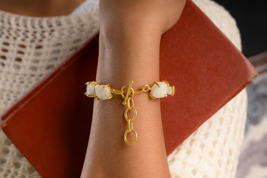 Uncut Moonstone Bracelet