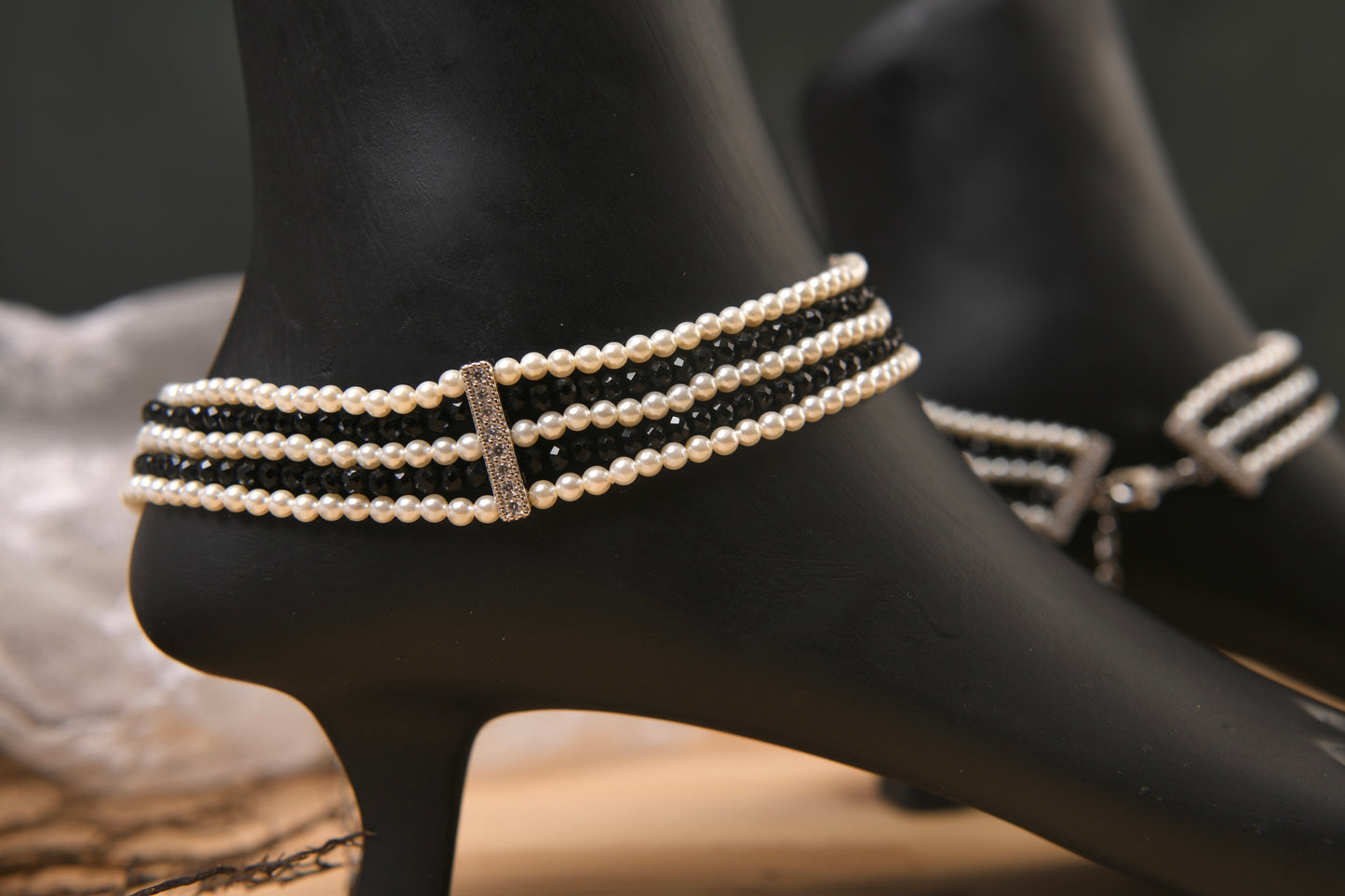 Pearl Allure Anklets (Silver Plated)