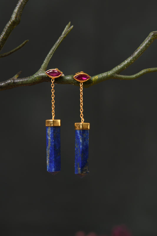 Sacred Eye Lapis Earrings