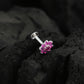 Floral CZ Silver Nose Pin