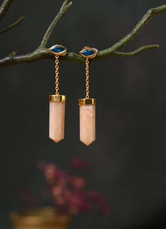 Sacred Eye Moonstone Earrings