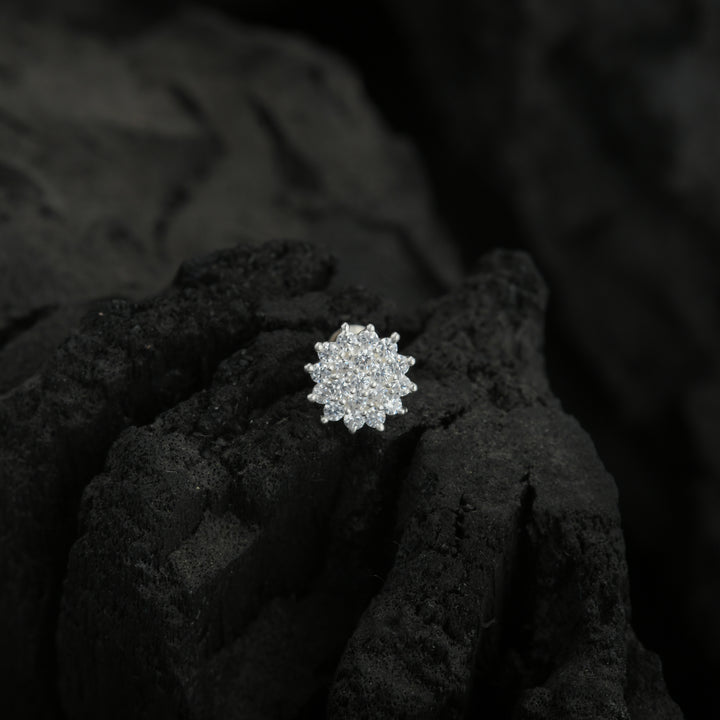 Raat Ki Rani CZ Silver Nose Pin – Totapari