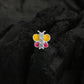 Rainbow Butterfly Enamel Silver Nose Pin(Screw Back)