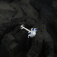 Pearl CZ Flower Silver Nose Pin