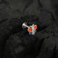 Rainbow Butterfly Enamel Silver Nose Pin(Screw Back)