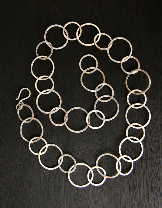 Silver Linked Hoops Necklace