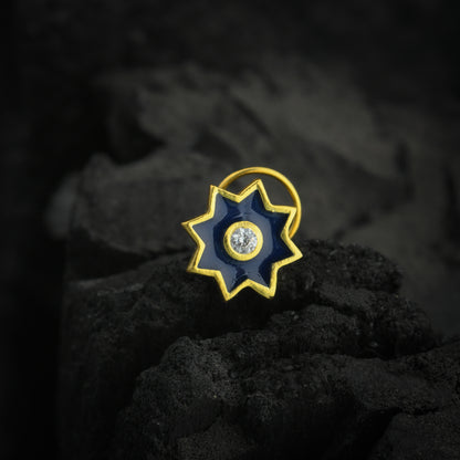 Stellar Gold Plated Silver Nose Pin