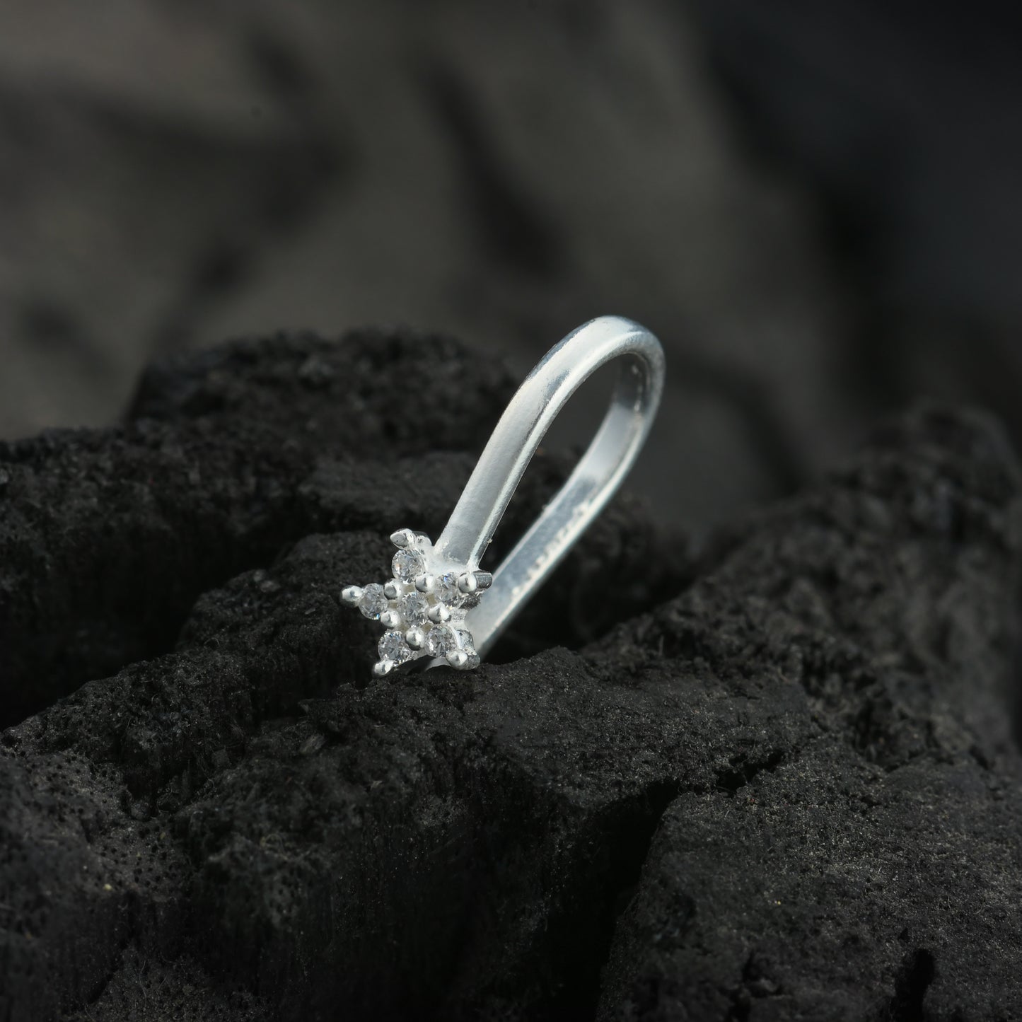 Silver Little Star Clip On Nose Pin