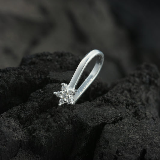 Silver Little Star Clip On Nose Pin