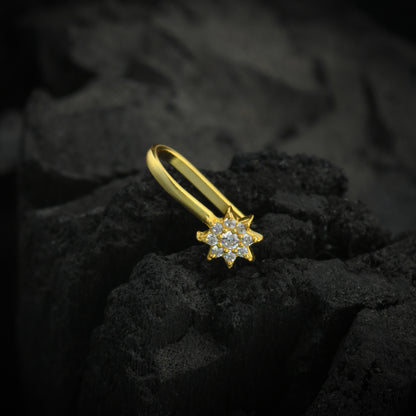 Gold Plated Twinkle Star Clip On Nose Pin