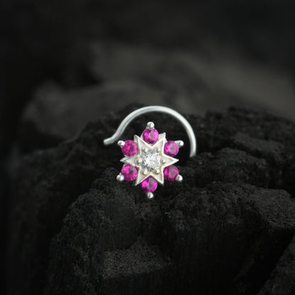 Shimmering Star Silver Nose Pin
