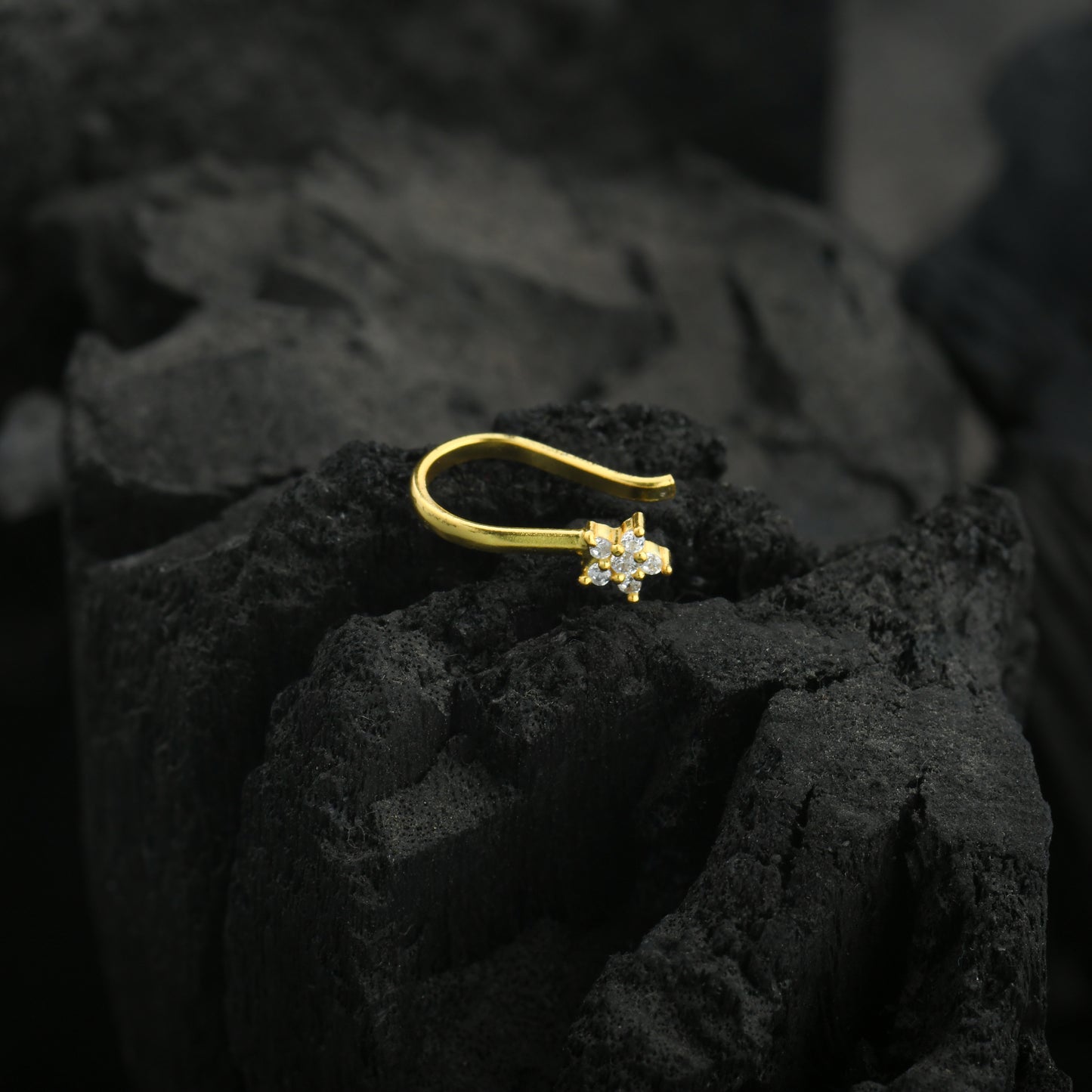 Gold Plated Silver Little Star Clip on Nose pin