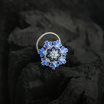 Hydrangea Flower Silver Nose Pin