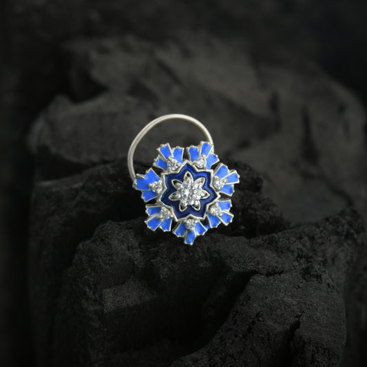 Hydrangea Flower Silver Nose Pin