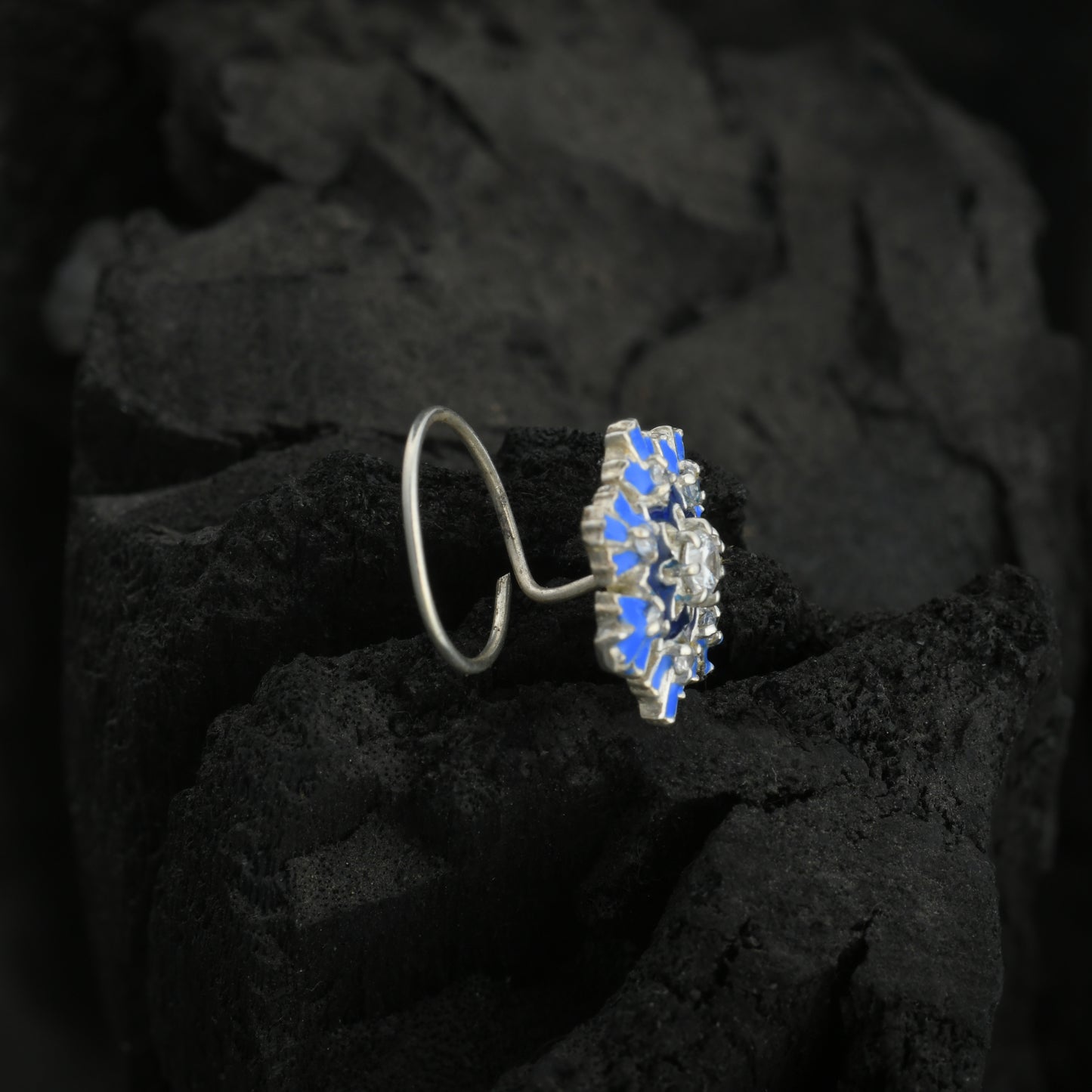 Hydrangea Flower Silver Nose Pin
