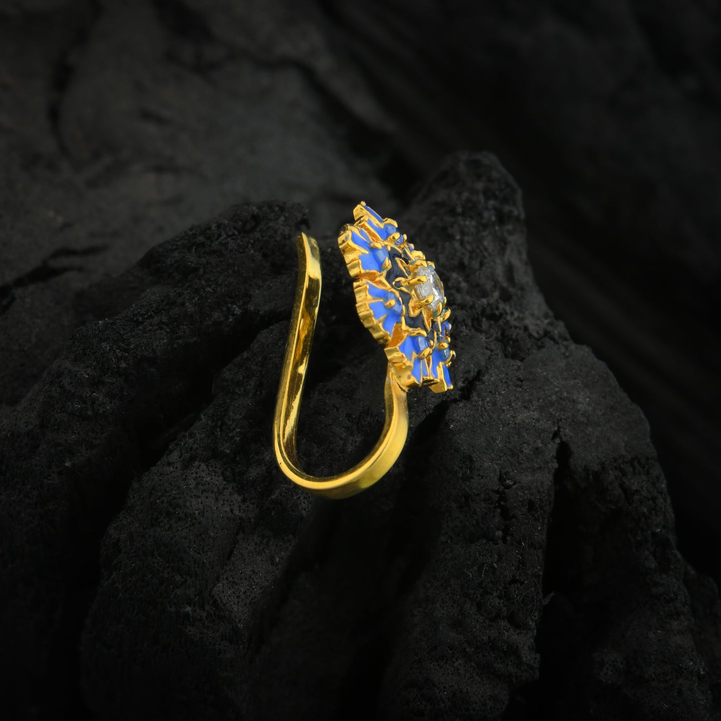 Hydrangea Flower Gold Plated Silver Nose Pin