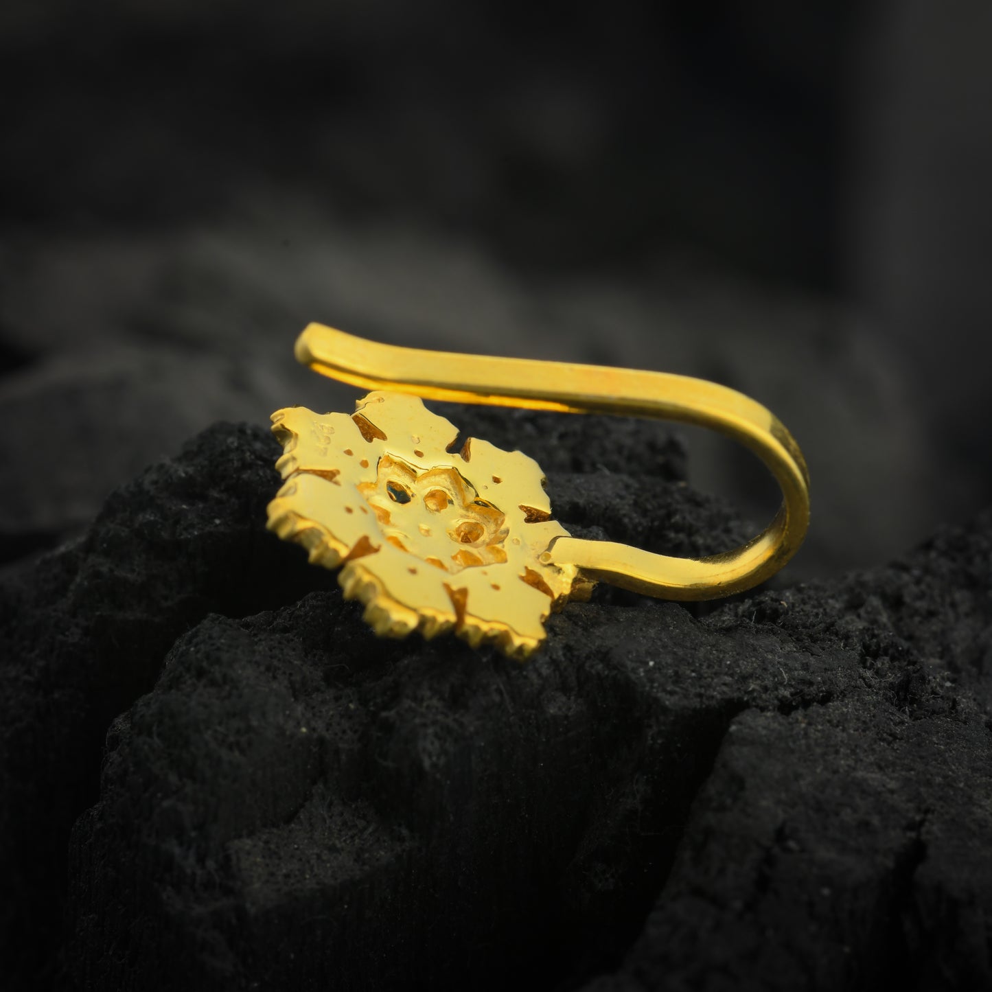 Hydrangea Flower Gold Plated Silver Nose Pin