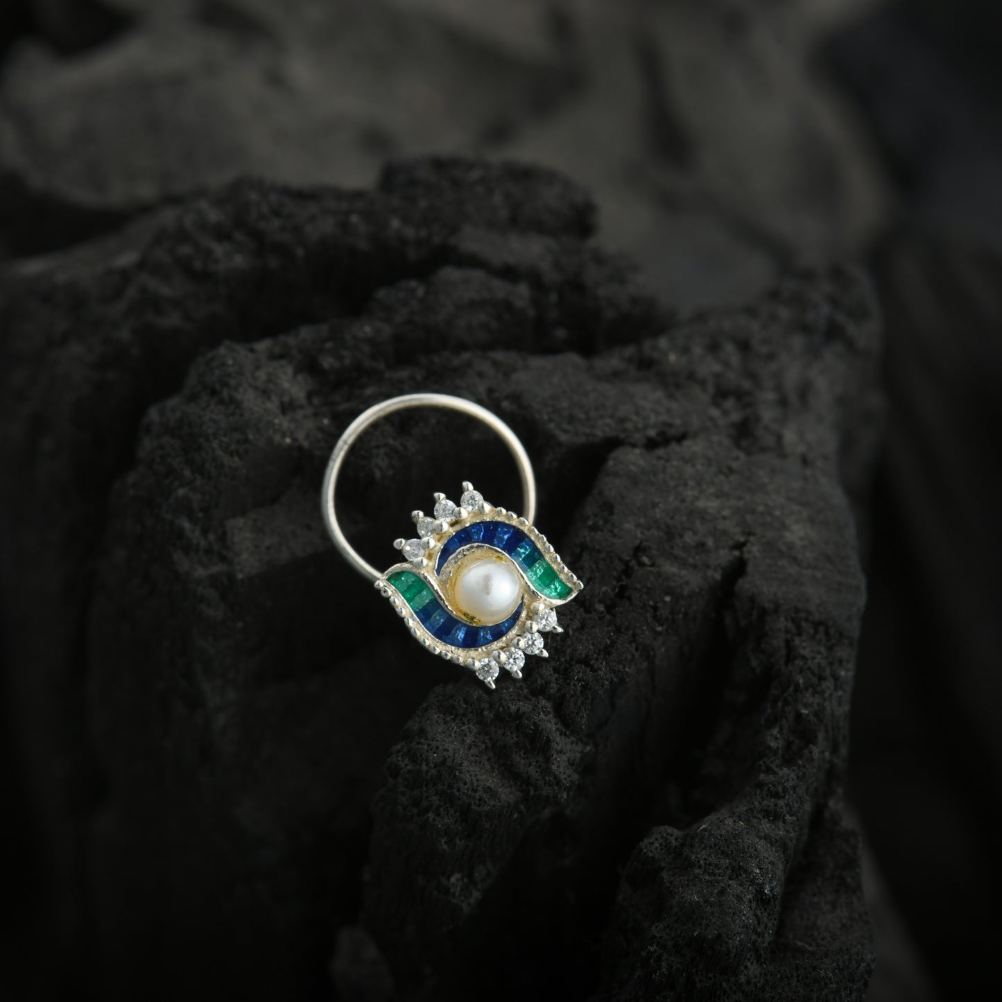 Infinity Mystique Gold Plated Silver Nose Pin