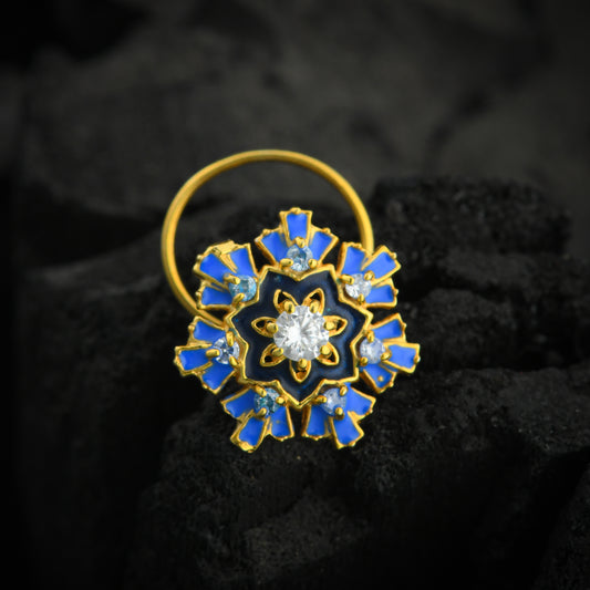 Hydrangea Flower Gold Plated Silver Nose Pin