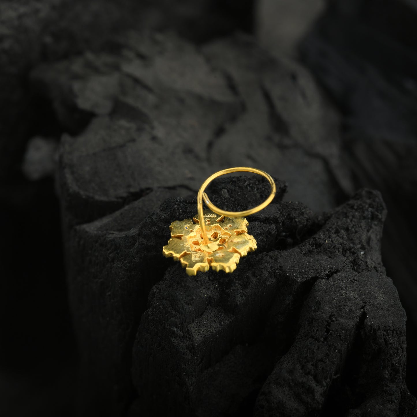 Hydrangea Flower Gold Plated Silver Nose Pin