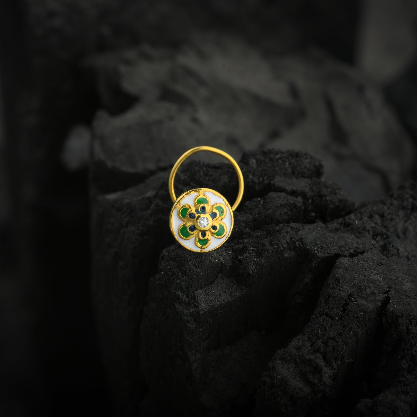 Pinwheel Gold Plated Silver Nose Pin