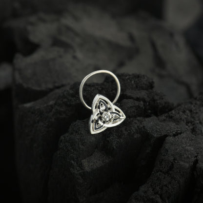 Mystic Triangle Silver Nose Pin