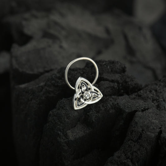 Mystic Triangle Silver Nose Pin