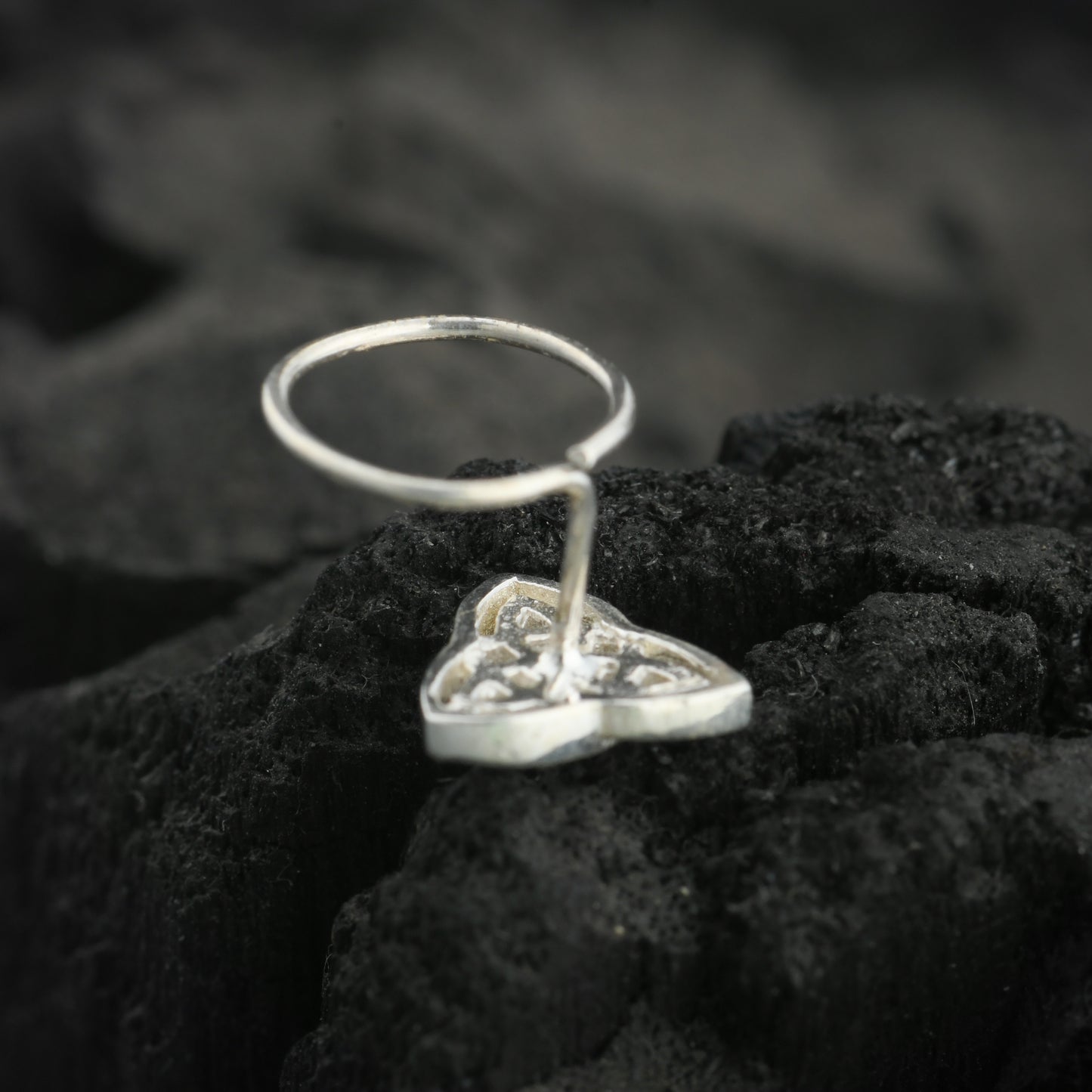 Mystic Triangle Silver Nose Pin