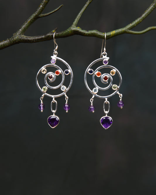 Chakra Spiral Earrings