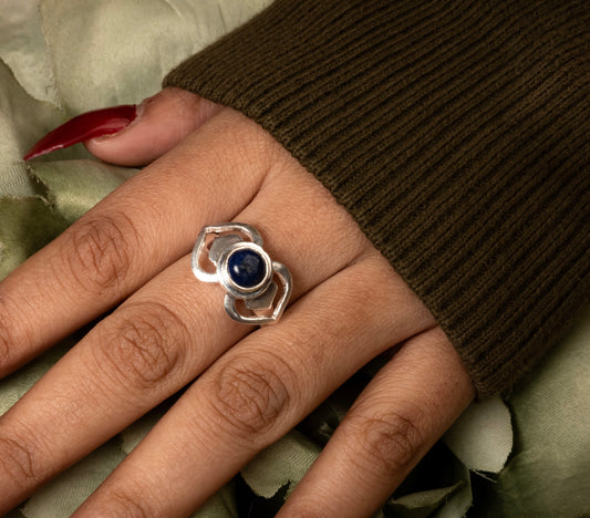 'I Visualise'- Third Eye Chakra Silver Lapis Lazuli Ring