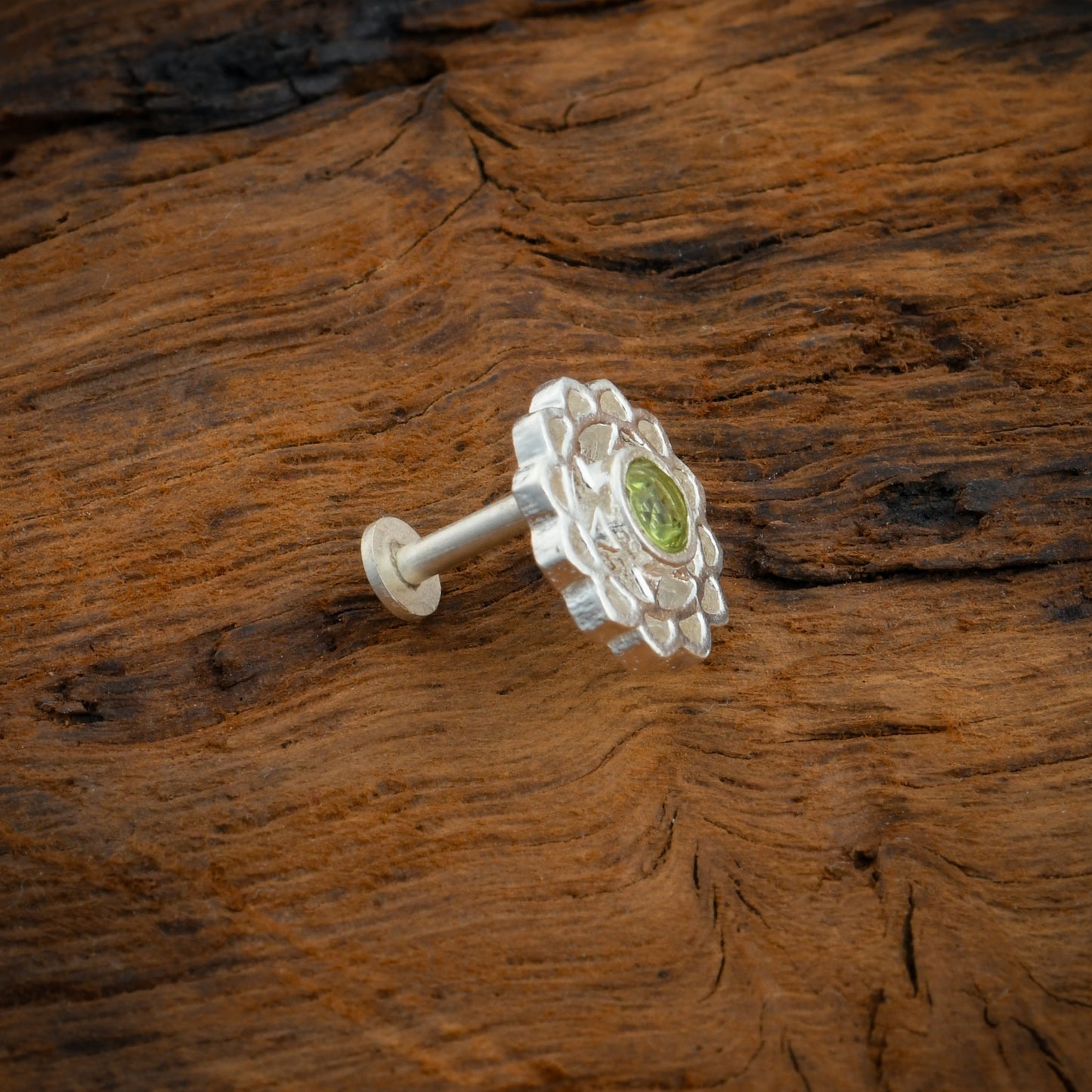 Anahat(Heart Chakra) Silver Nose Pin